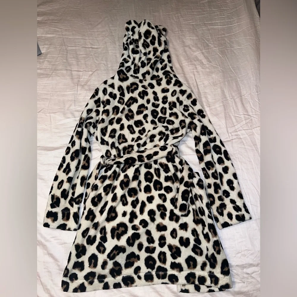 Justice Cheetah Print Plush Bath Robe Y2K Size 12/14